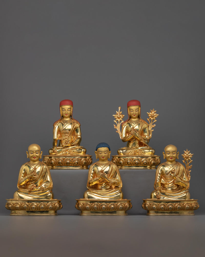 five shakya-masters-statue set