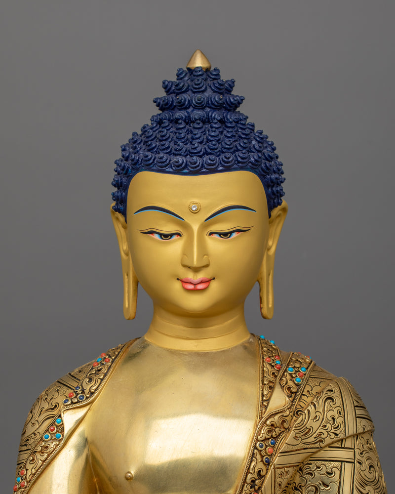 Healing Buddha Bhaisajyaguru Statue | 24K Gold Gilded Figurine