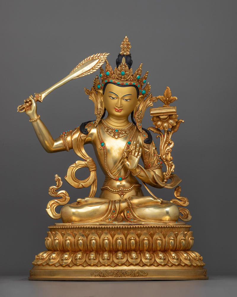 Wisdom Manjushri Bodhisattva Statue | Embodiment of Divine Knowledge and Compassion