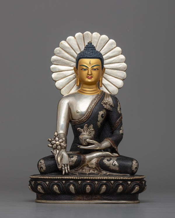 medicine-buddha-silver-plated-figure