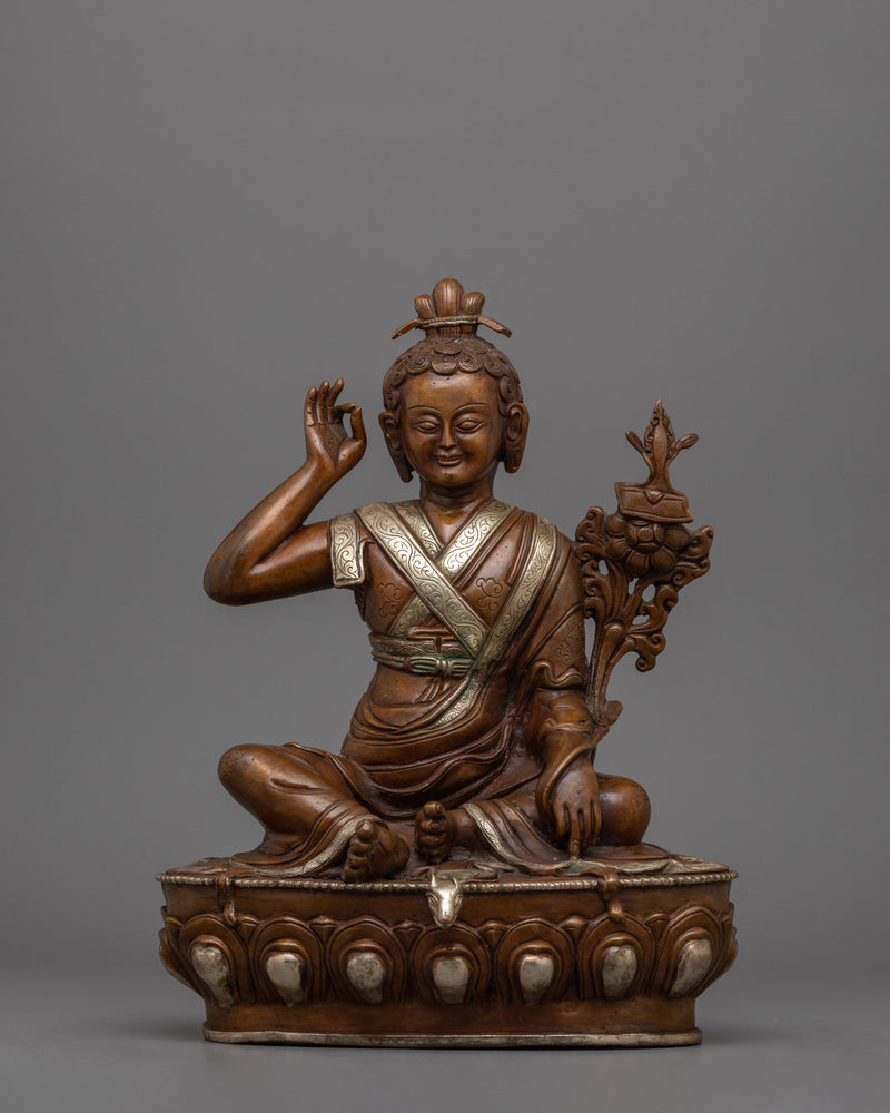 Oxidized Milarepa Copper Statue