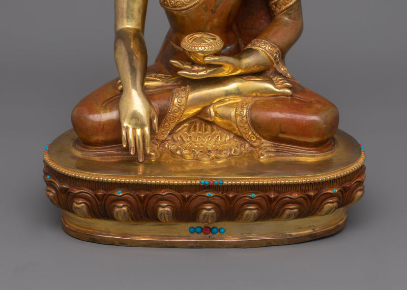 Handmade Tibetan Buddha Shakyamuni Sculpture | Dharma Teacher