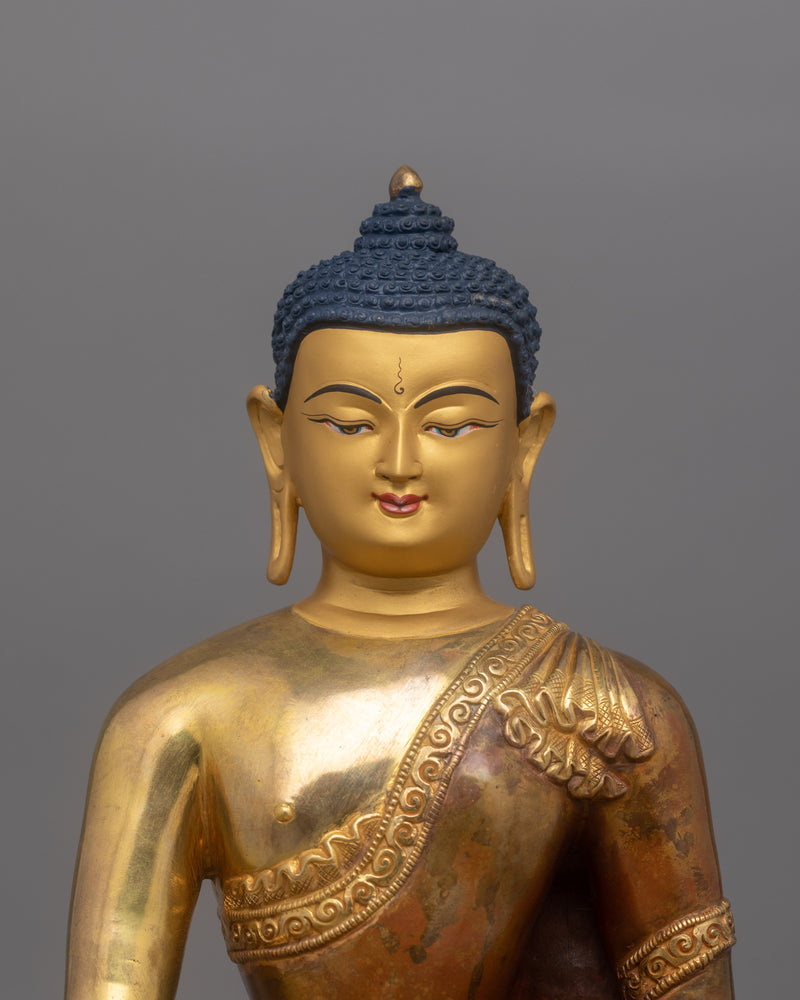 Handmade Tibetan Buddha Shakyamuni Sculpture | Dharma Teacher