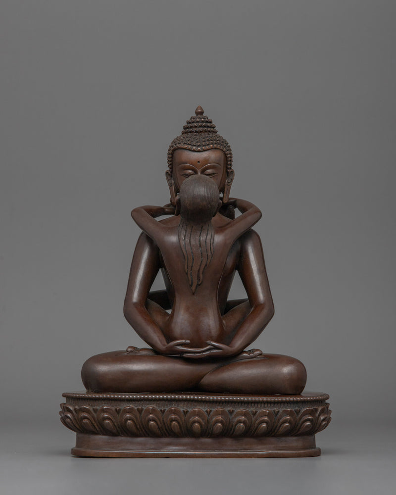 Bodhisattva of Unity Samantabhadra With Consort | Chocolate Oxidized Sculpture