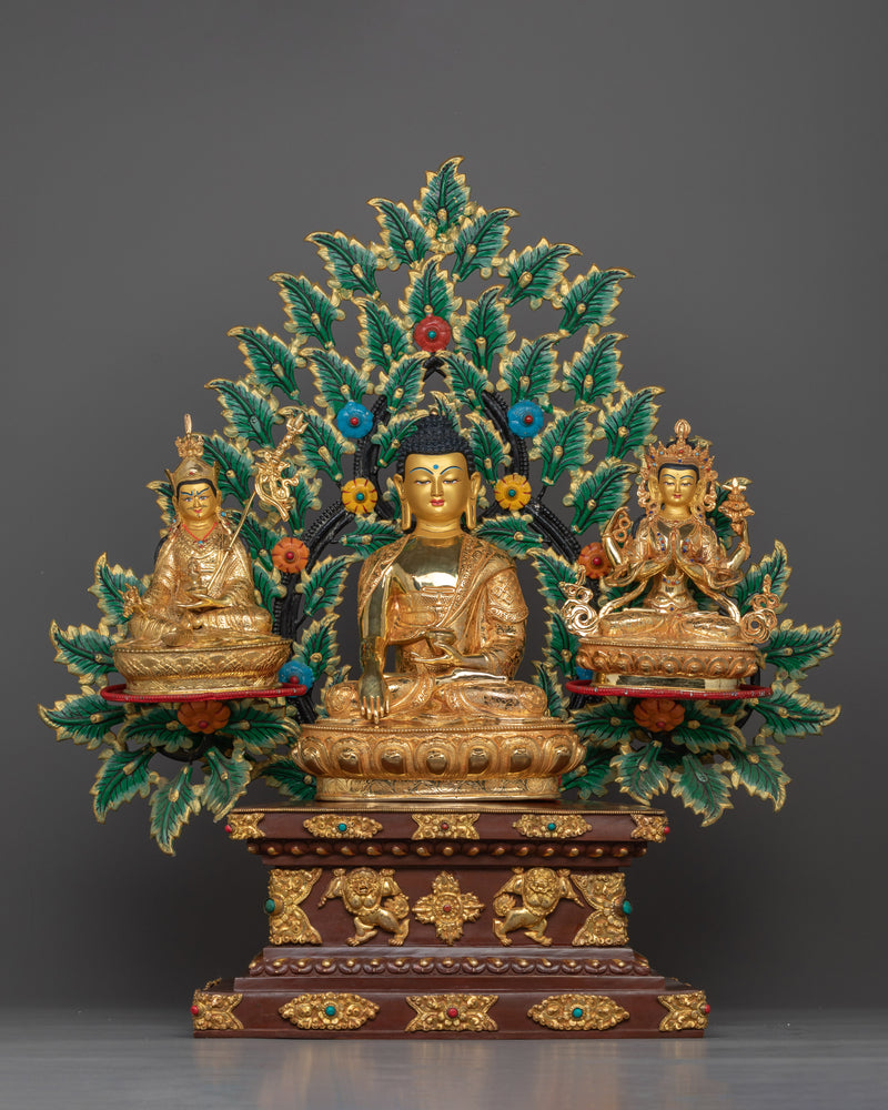 shakyamuni-buddha-with-guru-rinpoche-and-chenresig-set