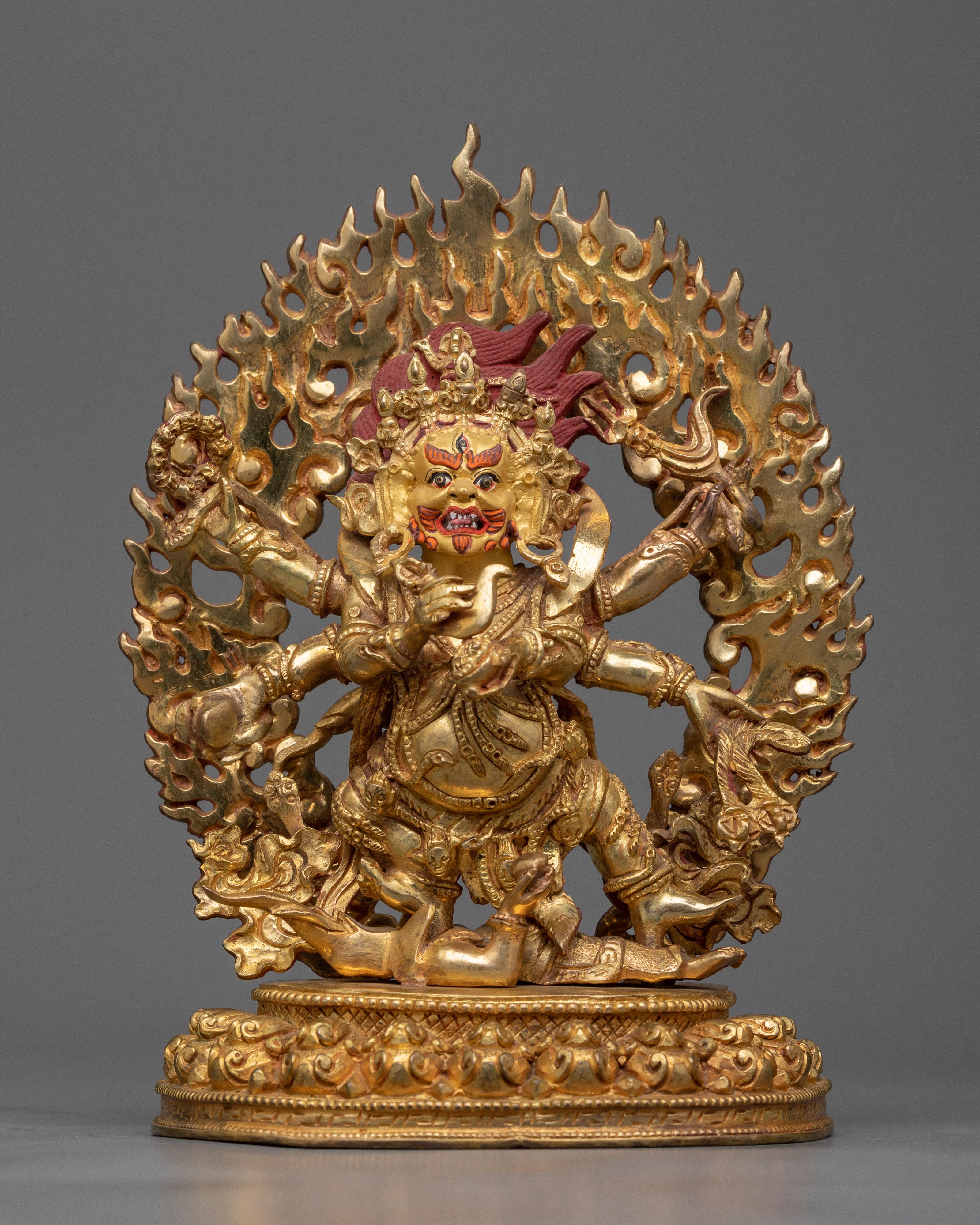 Copper Six-Armed Mahakala Statue | Protector's Dharmapala of Buddhism