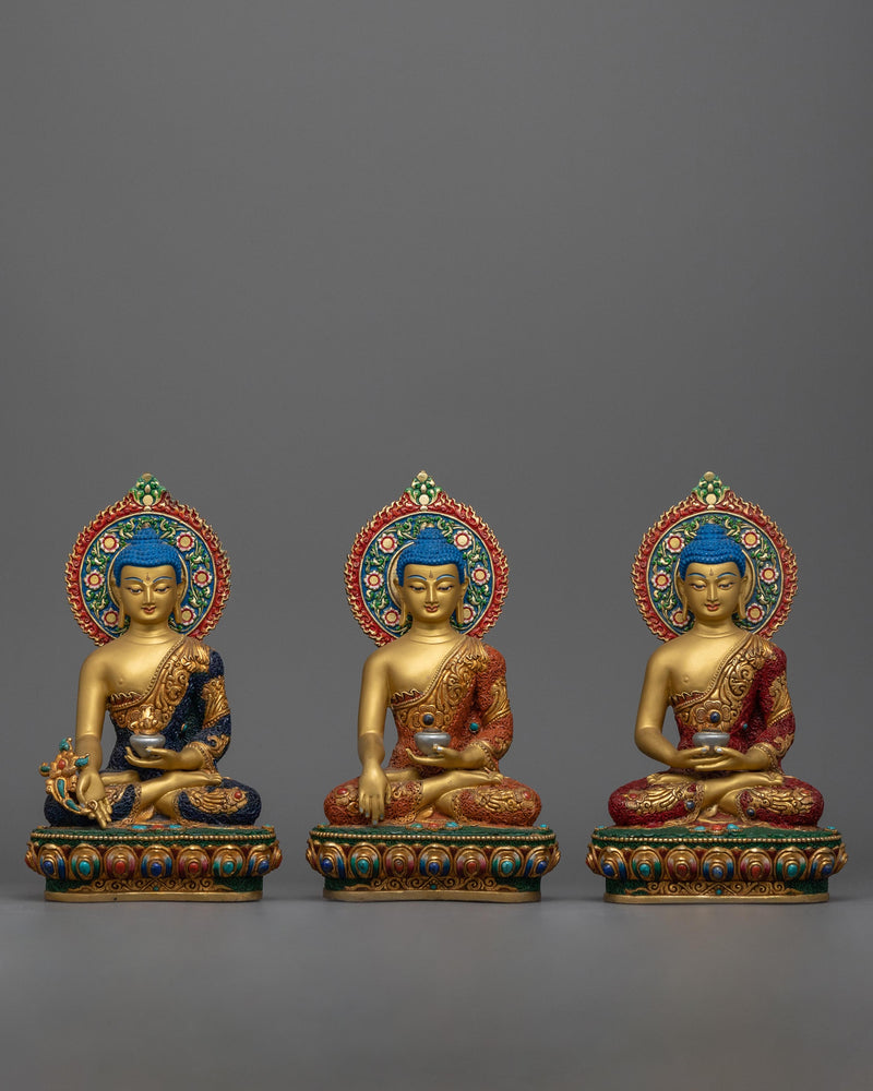 set of 3 buddhas