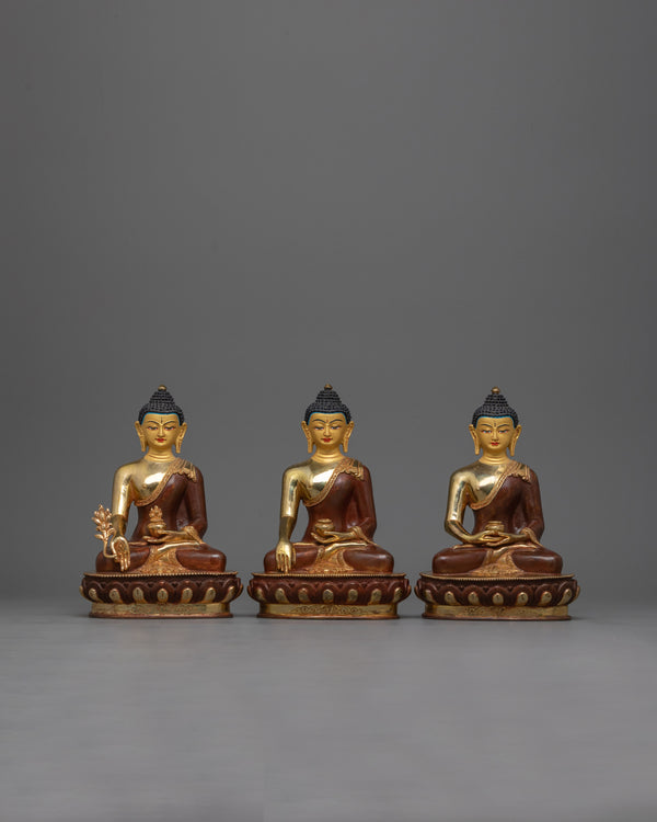 20cm Three Buddha Statue Set 