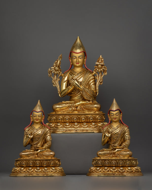 Exquisite Tsongkhapa Statue Set