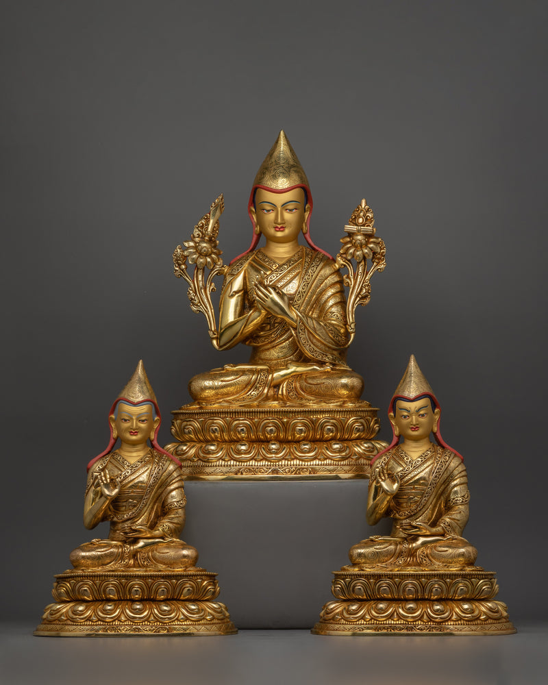 Exquisite Tsongkhapa Statue Set