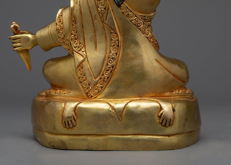 Authentic Dudjom Rinpoche Statue | 24K Gold Gilded Artistry