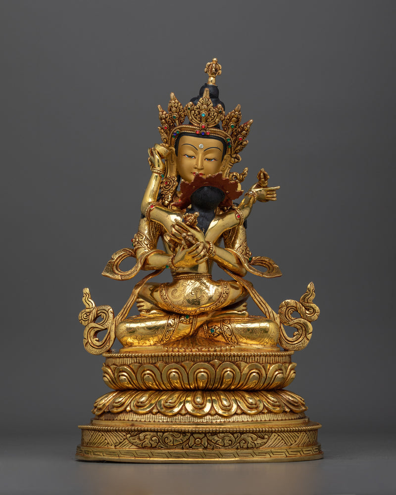 Vajradhara with Consort Copper Statue