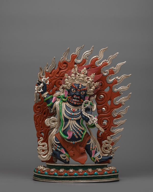 Buddhist Sculpture of Wrathful Deity Vajrapani