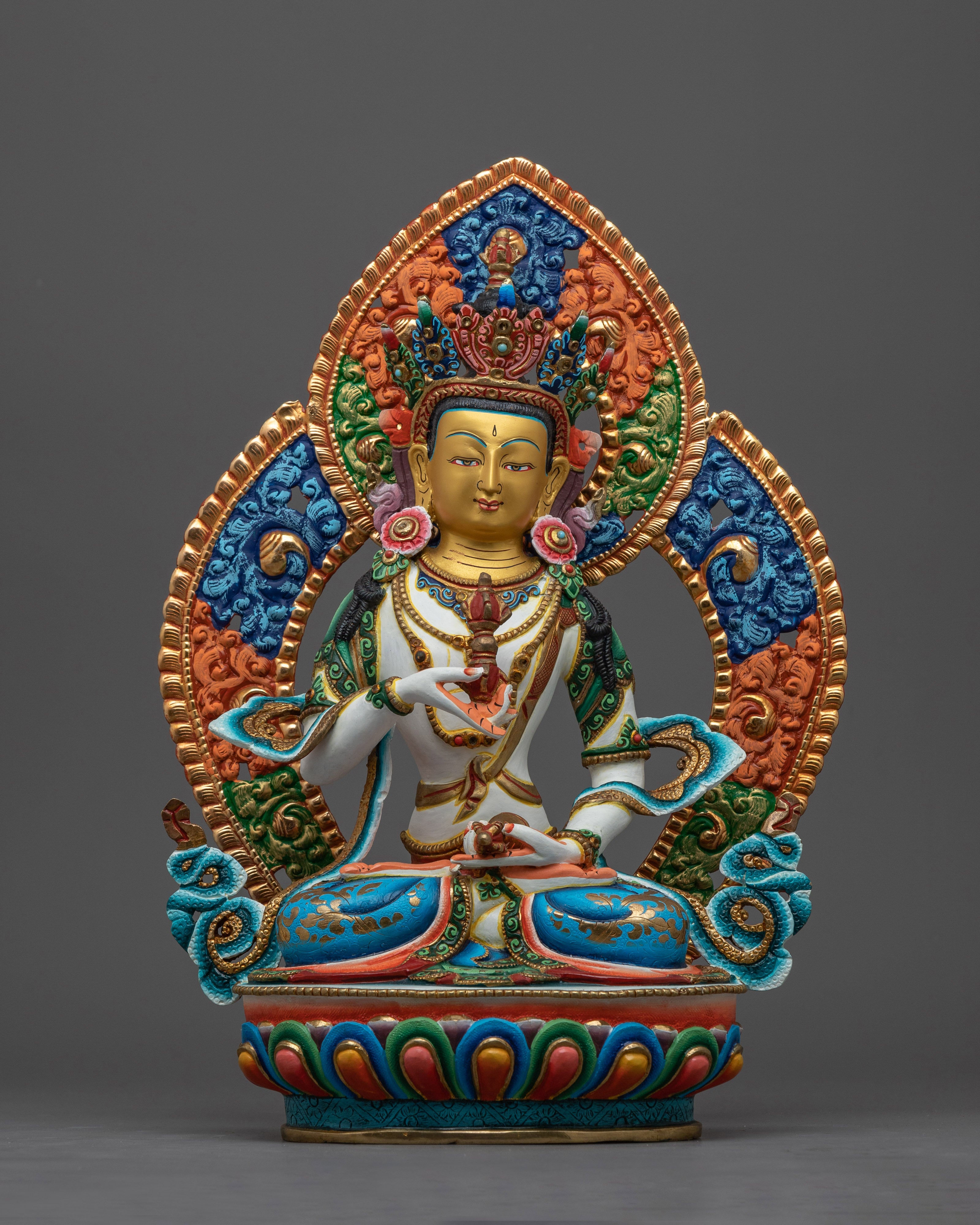 Vajrasattva White Figurine | Embrace the Purity of Divine Transformati