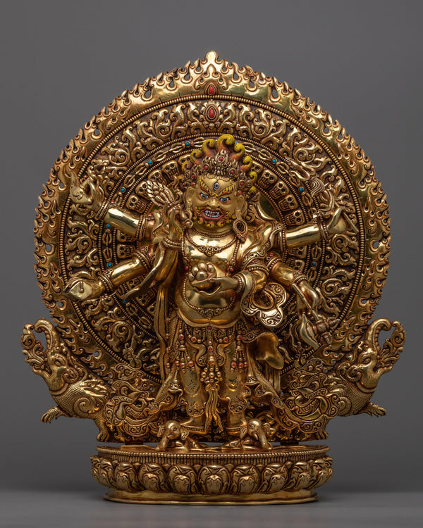 Enrich Your White Mahakala Sadhana | Our Majestic 24k Gold Gilded Statue