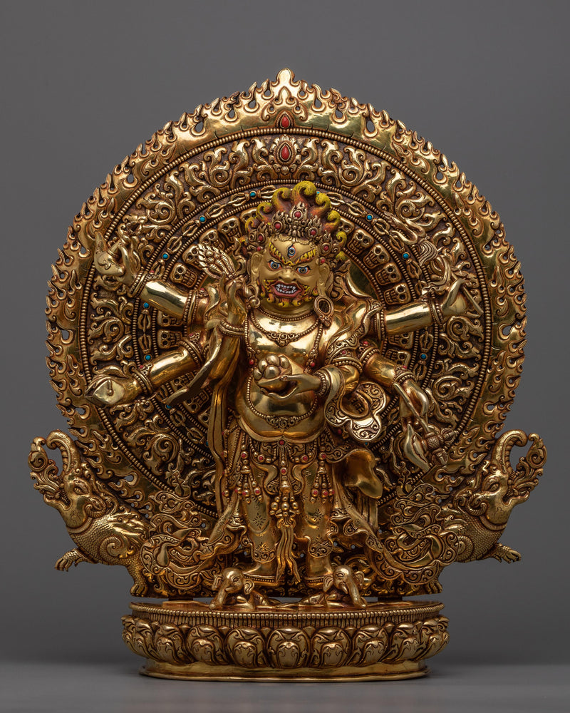 Enrich Your White Mahakala Sadhana | Our Majestic 24k Gold Gilded Statue