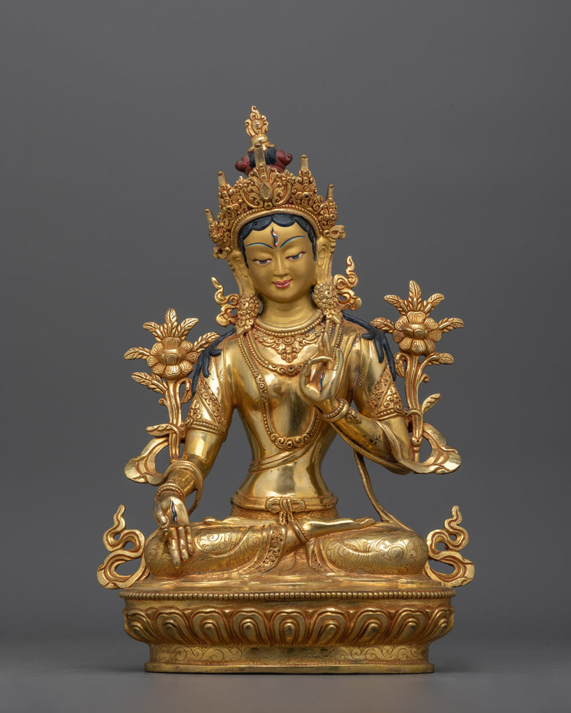 White Tara Copper Statue for Sacred Shrine