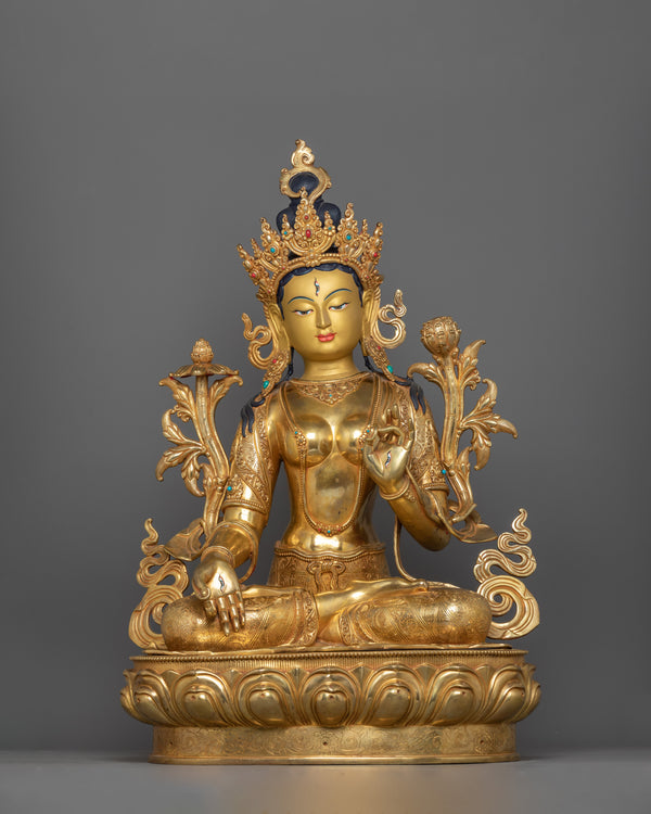 Divine Protection with White Tara Statue | Symbol of Healing and Tranquility