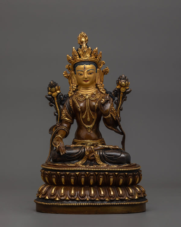 Seven Eyes Deity White Tara Sculpture