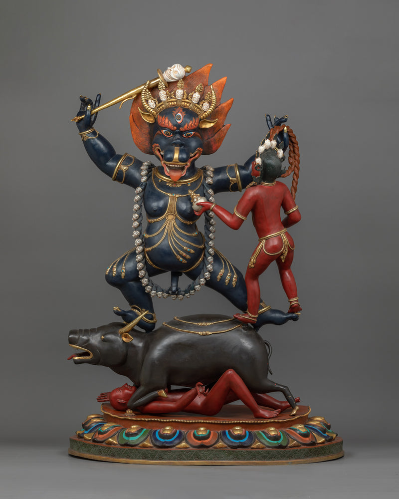 Yama Dharmaraja-with-consort-statue