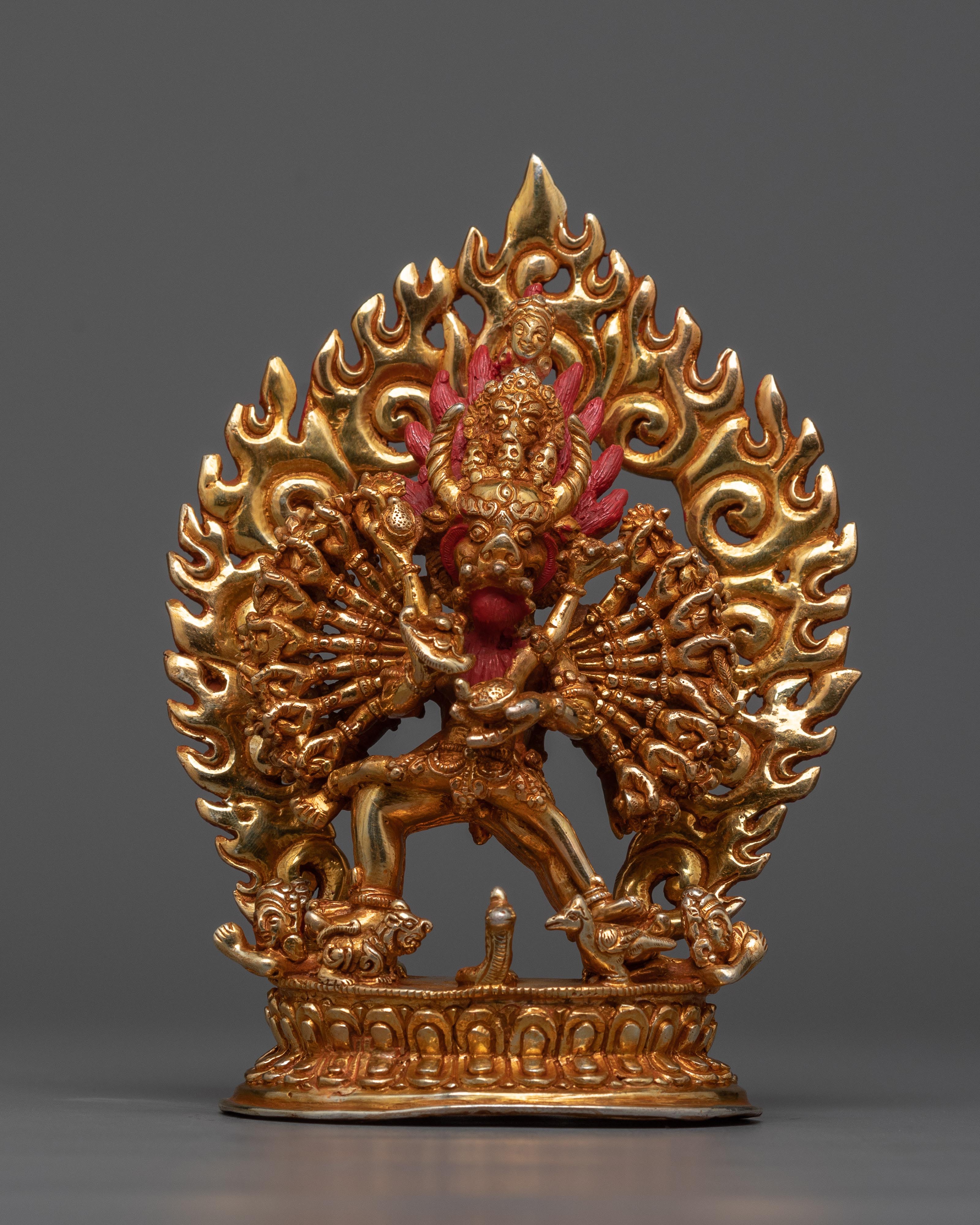 Majestic Manjushri Yamantaka |24K Gold Gilded Statue