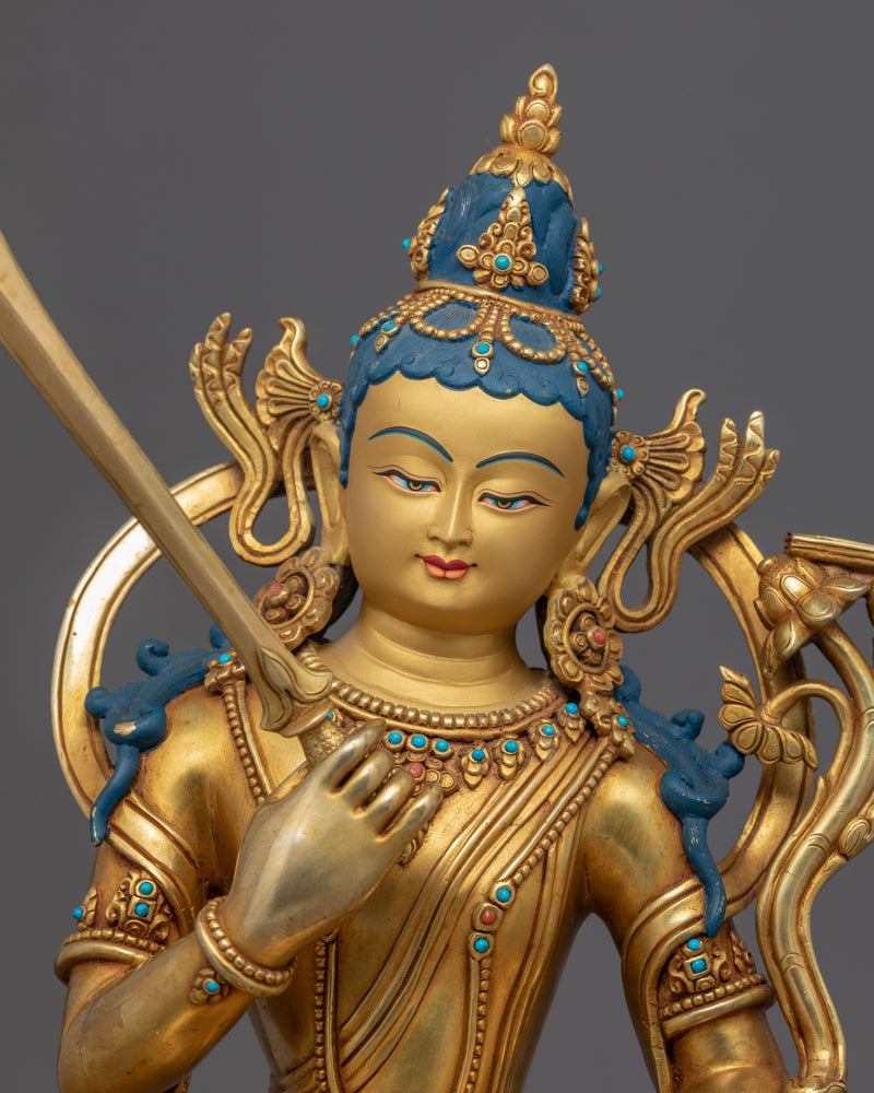 Rare Manjushri Statue | Hand-made Himalayan Traditional Art