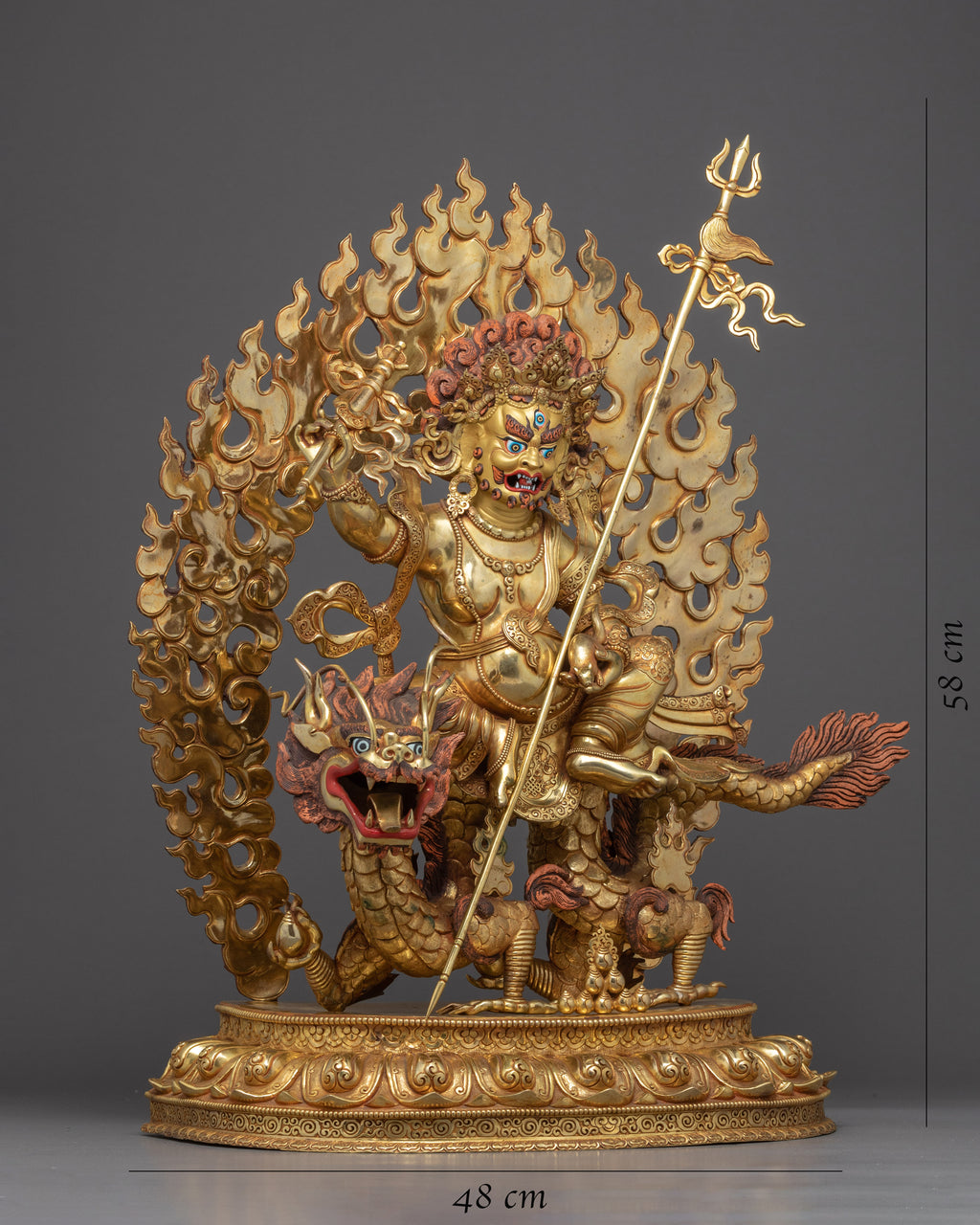 White Dzambhala Statue | 24K Gold Plated Tibetan Artcraft