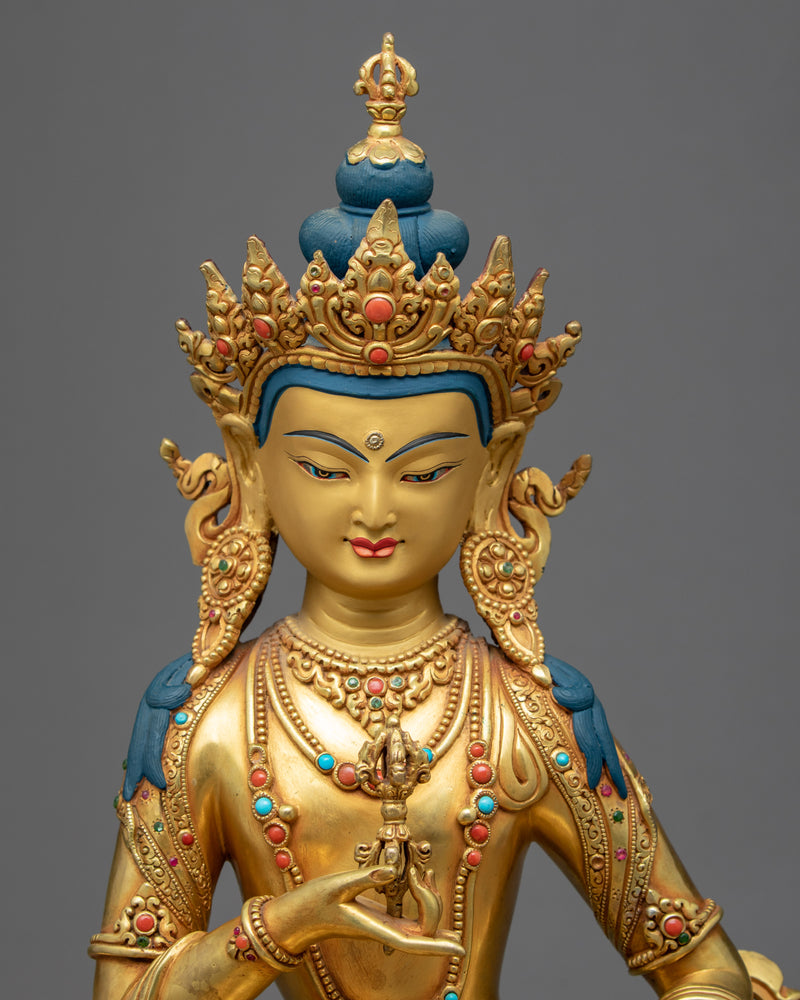 Vajrasatttva Statue Dorje Sempa | Gold Gilded Traditional Art