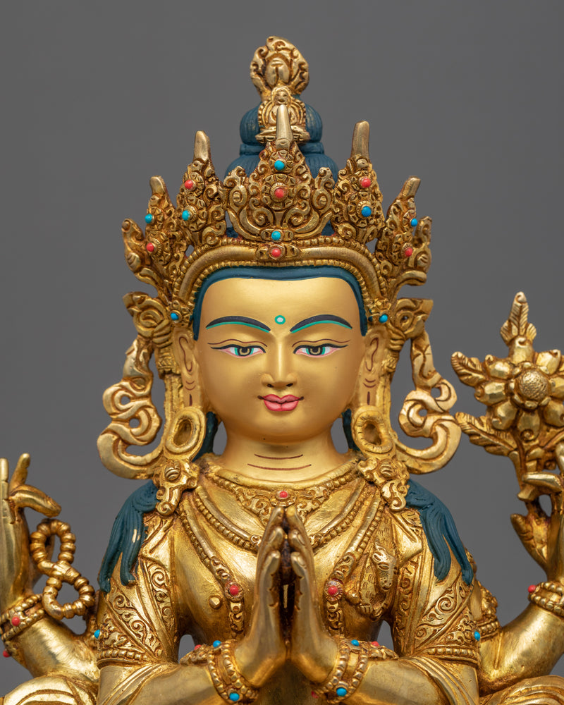 Rare Chenrezig Statue | Buddhist Bodhisattva of Compassion