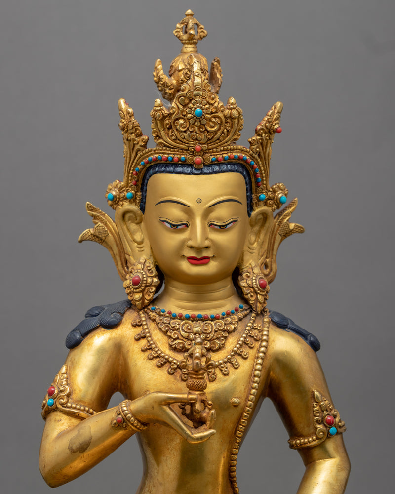 Vajrasattva Mudra Sculpture | Buddhist Deity Figurine For Ritual