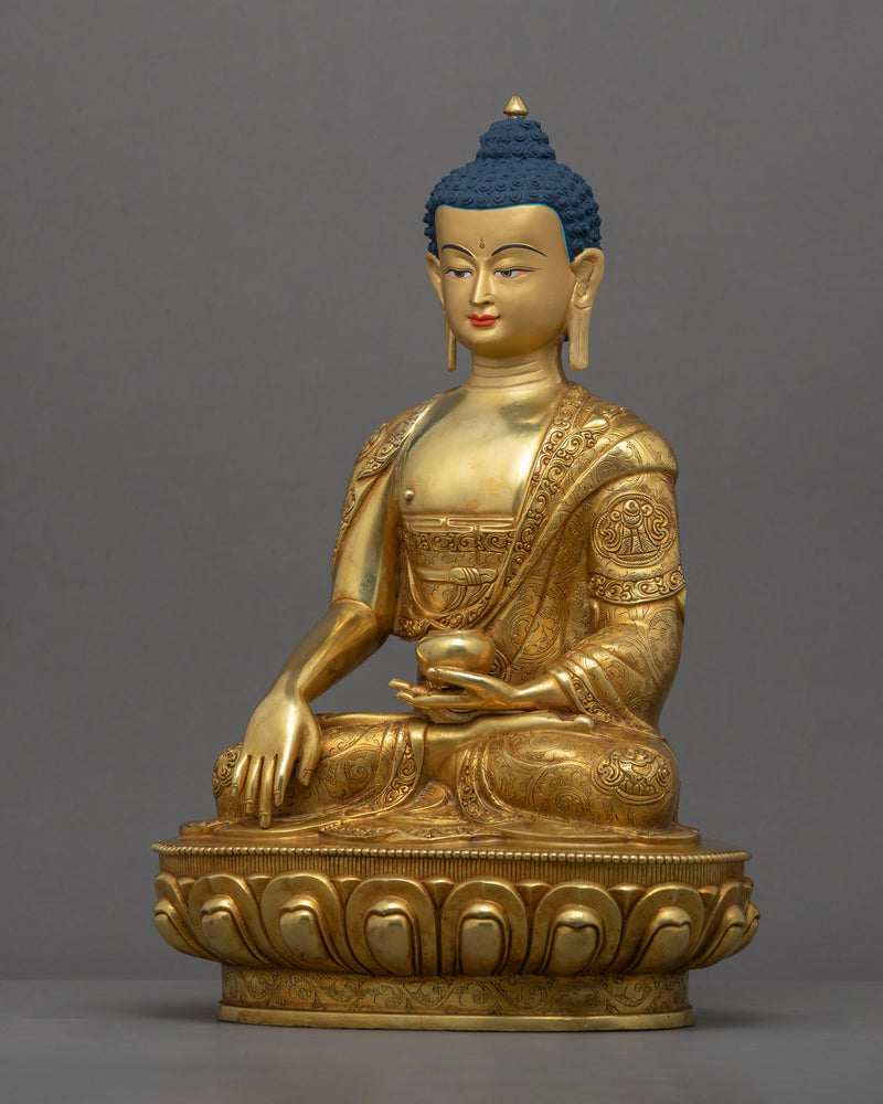 Shakyamuni Buddha Dharma Chakra Statue | Buddhist Deity Figurine For Ritual