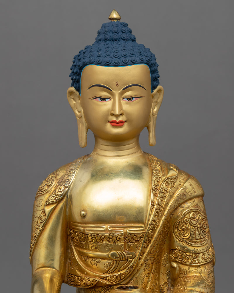 Shakyamuni Buddha Dharma Chakra Statue | Buddhist Deity Figurine For Ritual