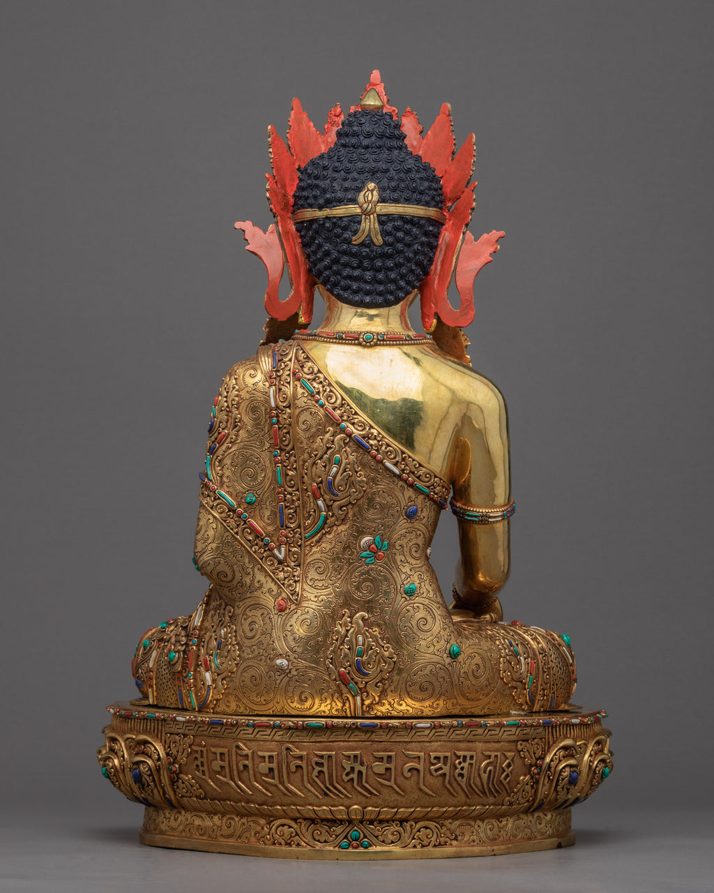 Antique Tibetan Buddha Sculpture | Crowned Shakyamuni Buddha Statue