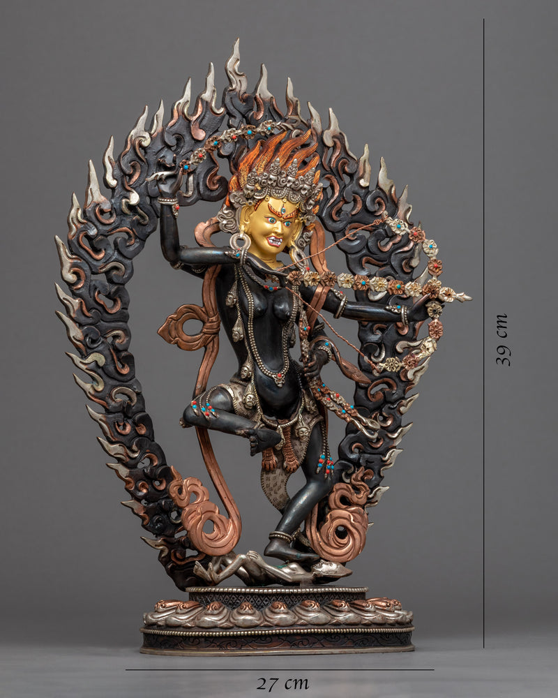 Kurukulle Sadhana Statue | Gold-Plated Himalayan Artwork