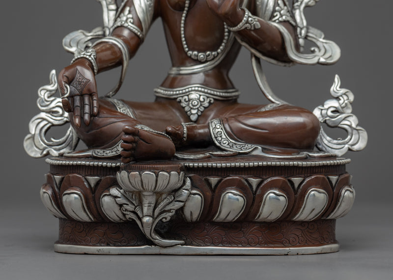 Green Tara Copper Sculpture | Handmade Buddhist Female Goddess