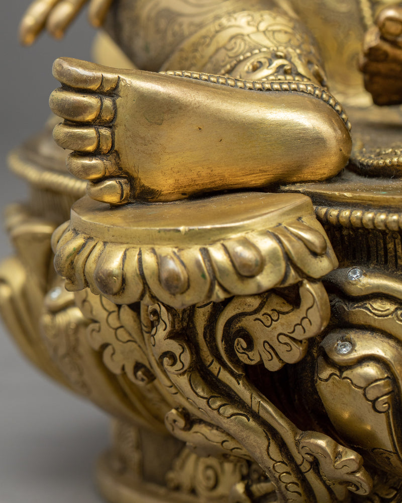 Mother Buddha Tara Sculpture | Hand-Carved 24K Gold Statue