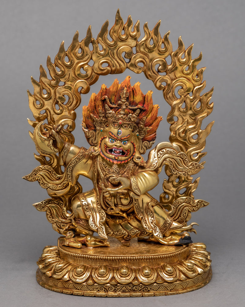 2 armed mahakala statue