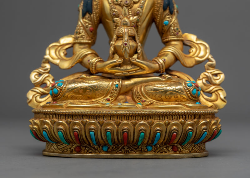 Buddhist Long Life Buddha Mantra Practice Statue | Buddhist Deity of Longevity Statue