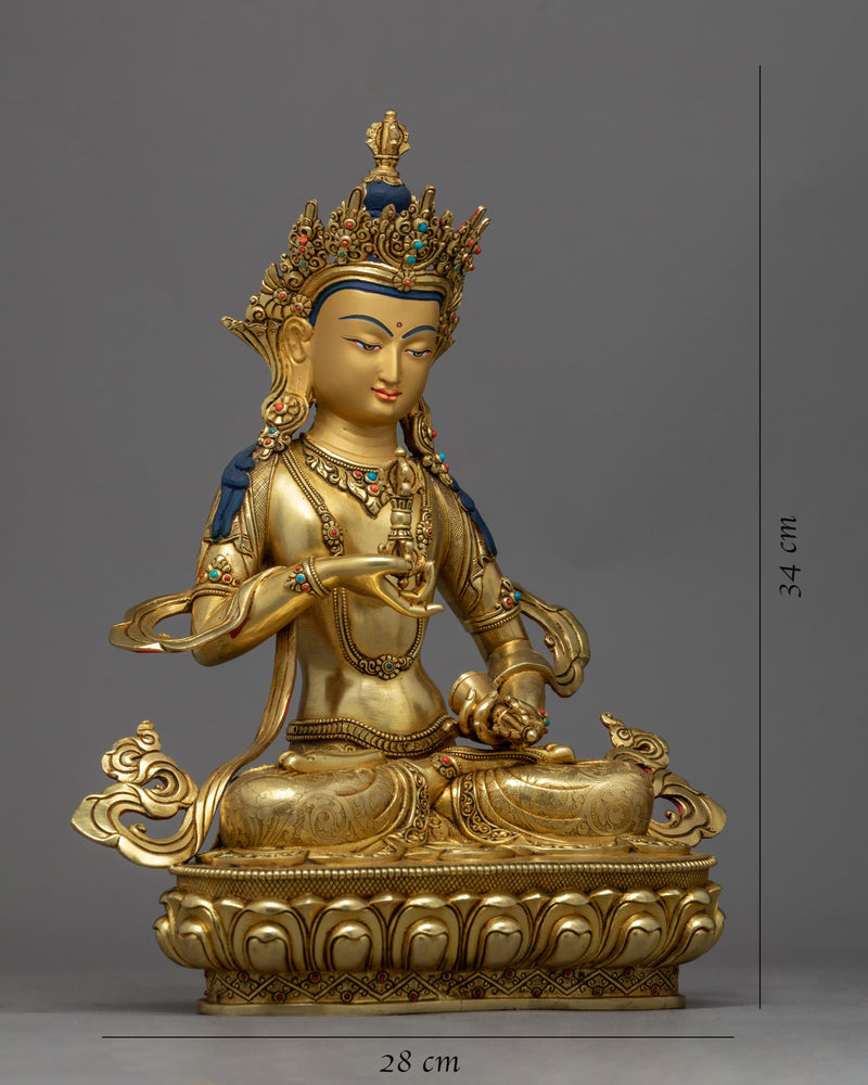 Gold-Gilded Statue For Heruka Vajrasattva Mantra Practice | Traditional Buddhist Art