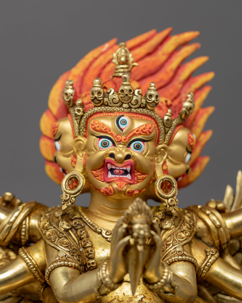 The Practice Of Vajrakilaya Statue | Gold-Plated Himalayan Artwork