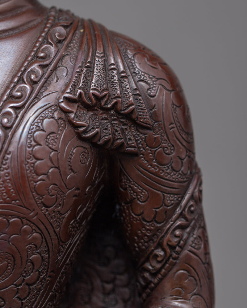 Historical Shakyamuni Buddha Lotus Art | Traditionally Hand Carved Art