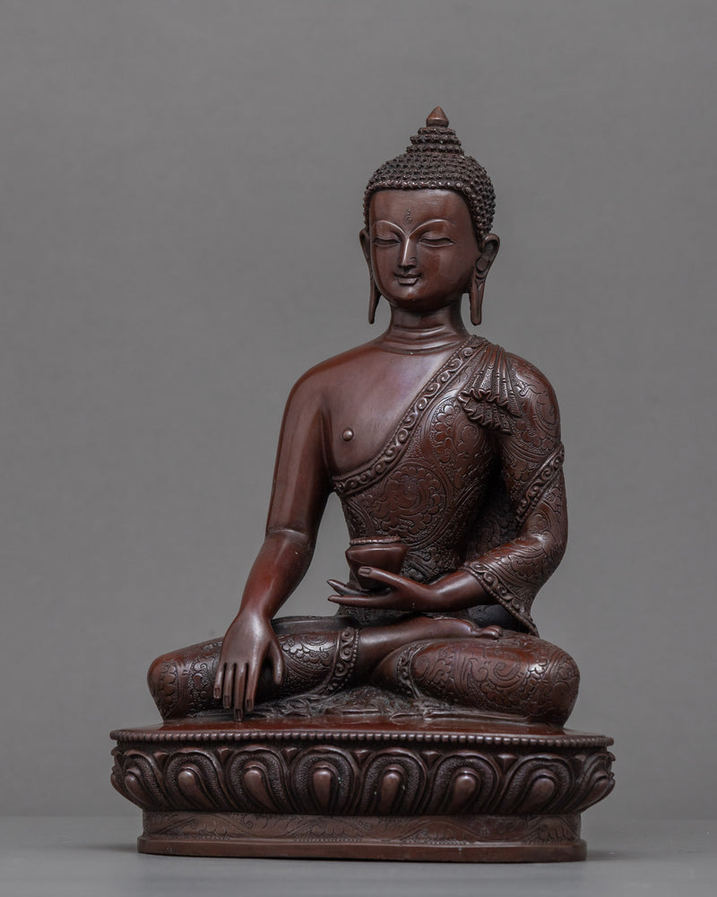 Historical Shakyamuni Buddha Lotus Art | Traditionally Hand Carved Art