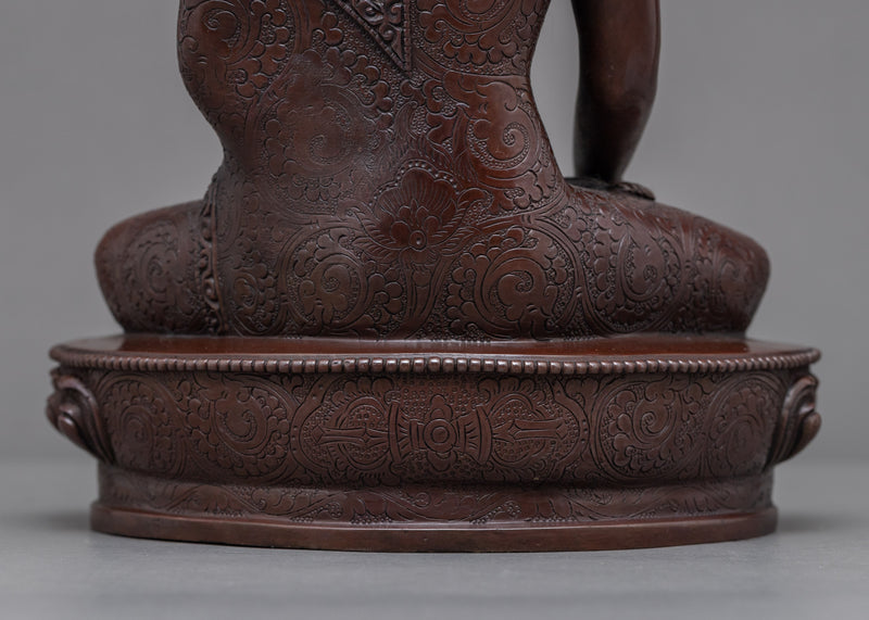 Historical Shakyamuni Buddha Lotus Art | Traditionally Hand Carved Art