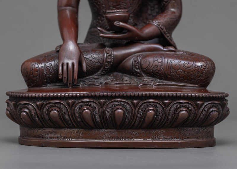 Historical Shakyamuni Buddha Lotus Art | Traditionally Hand Carved Art