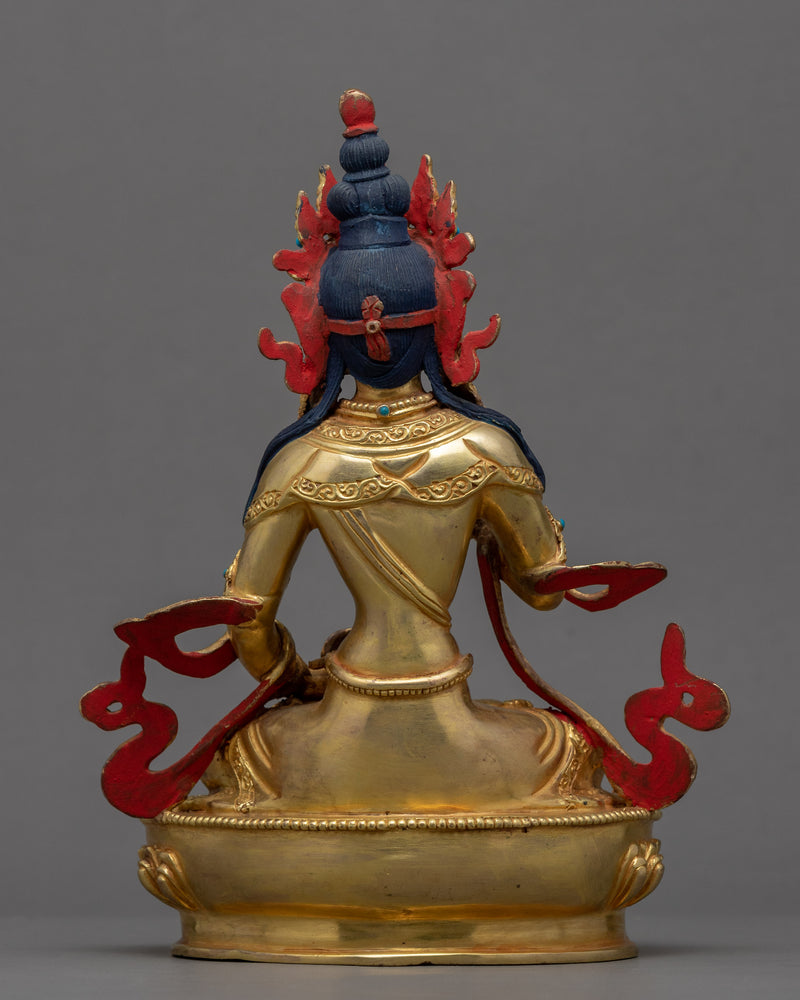 Tibetan Red Vajrasattva Sculpture | Buddhist Deity Figurine For Ritual