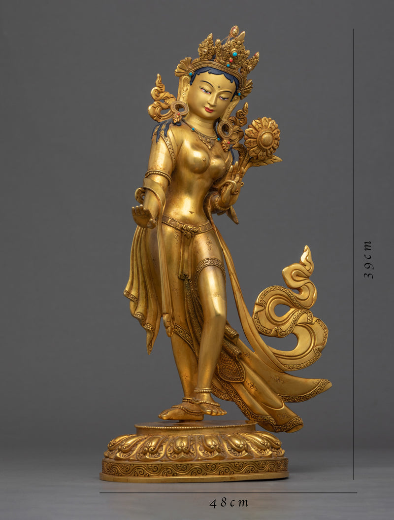 Standing Goddess Tara Statue | Mother Green Tara Sculpture For Daily Practice