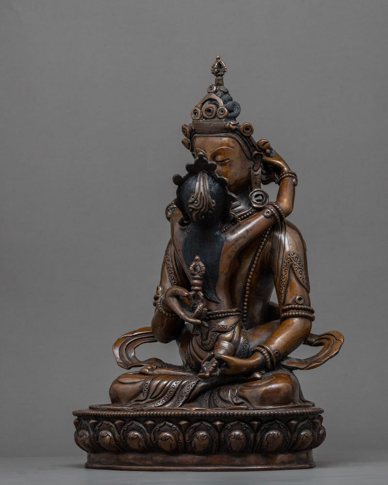 Tibetan Vajrasattva Mantra Statue With Consort | Buddha Sculpture For Mindfulness