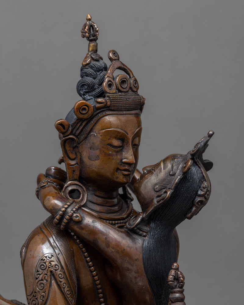 Tibetan Vajrasattva Mantra Statue With Consort | Buddha Sculpture For Mindfulness