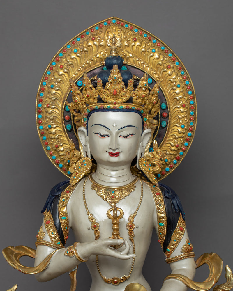 Vajrasattva Purification Statue | Gold-Plated Himalayan Artwork Of Vajrasattva