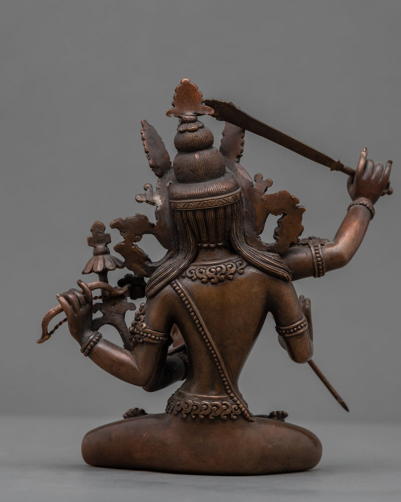 Black Manjushri Mantra Practice Statue | Bodhisattva Of Wisdom Sculptu